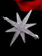 豪華な大きめクロス星型ブローチ【男女兼用・スーツやコート用・気質装飾】