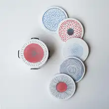 北欧スタイルの吸水陶器コースター【速乾・防熱・ティーカップ用】