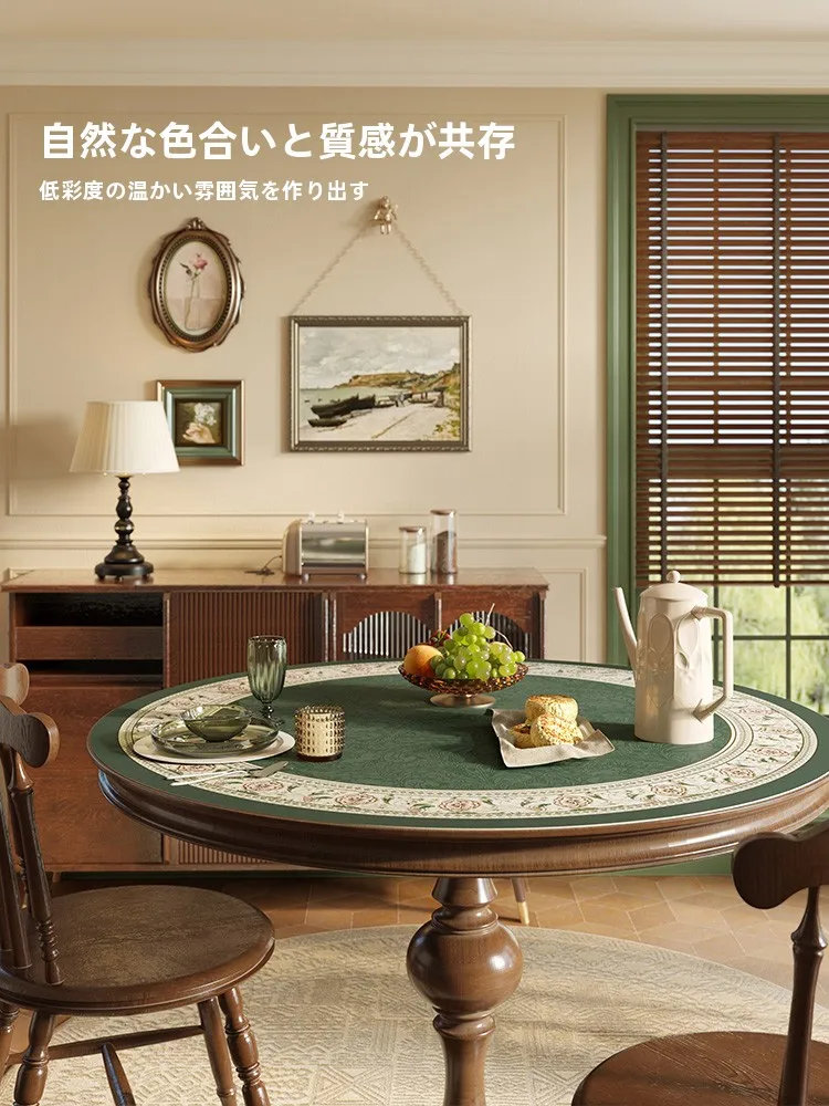 円形レザー製テーブルマット：防水防油機能と美式花柄の実用性を徹底検証