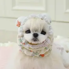 ペット用 犬用ヘッドアクセサリー【マルチーズ・ヨークシャ・シーズー用・食事用・防汚・かわいい弾力ヘアバンド】