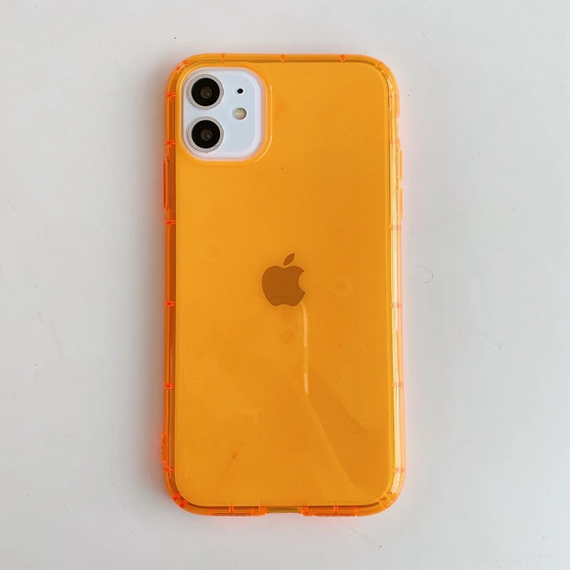 シリコンスマホケースの衝撃吸収性能とカジュアルデザインを実証するシンプルな蛍光カラーケース