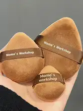 毛吉吉 Momo's Workshop フラフィー短毛ブラックブラウン水晶ベルベットプレスドパウダー用ブラシ