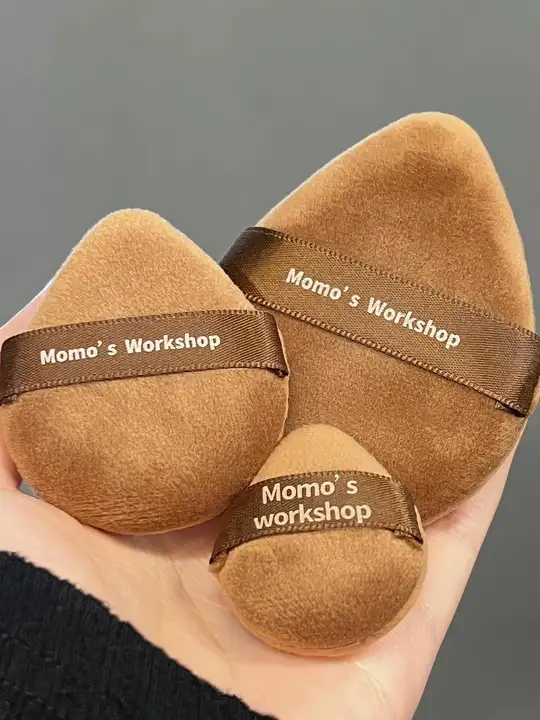 毛吉吉 Momo's Workshop フラフィー短毛ブラックブラウン水晶ベルベットプレスドパウダー用ブラシ