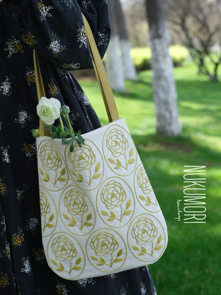 手作りDIY ヴィンテージ花刺繍トートバッグの作り方と実用性