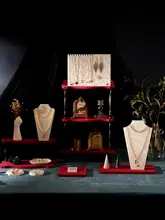 白色アクリル製ジュエリーディスプレイスタンド【ネックレス・リング・イヤリング用・撮影小道具】