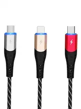 携帯電話用充電ケーブル【極太データケーブル・ブルーライト付き・急速充電対応・汎用】