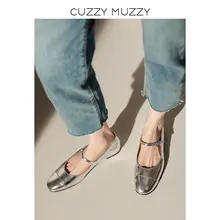 CUZZYMUZZY フレンチスタイル ヴィンテージマリジェンヌシューズ【中ヒール・スクエアトゥ・アンクルストラップ】