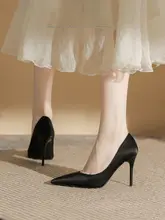 黒のハイヒール【ポインテッドトゥ・細いヒール・春秋用・セクシー】