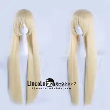 月光金のロングストレートコスプレウィッグ【黄泉月露娜風】