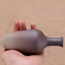 ユニークな粗陶製小花器【和風・シンプルデザイン・水栽培・デスク用・レトロスタイル】