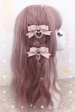 手作りの可愛いパールハートストロベリークリップ【レース付き・ヘアアクセサリー】