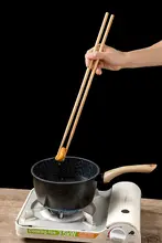 火鍋や麺類に最適な超長木製箸【防熱・太め・家庭用】