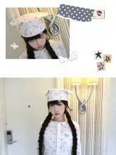 花柄デザインの猫耳帽子【ボタン装飾・かわいらしいスタイル・どんなファッションにも合う】