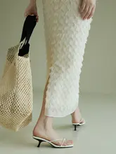 流れる素材のフリンジデザインストレートスカート【ユニークなデザイン】（セットアップ対応）