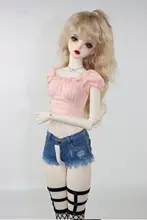 BJDドール用トップス【三分袖・シワ加工・甘辛スタイル】
