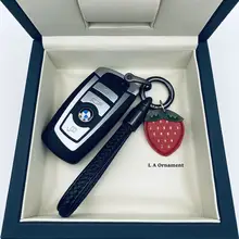 手作り編み牛革製車用キーホルダー【洗練されたデザイン・カップル向け】