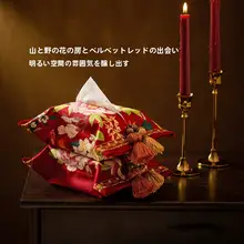 家庭用 ティッシュケース【赤・毛羽立ち素材・おしゃれなデザイン】