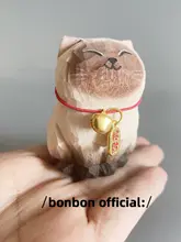 手彫りの木製シャム猫の置物【車内装飾・誕生日ギフト】
