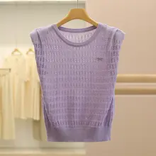 立体リボンデザインのスリムニットベスト【シンプル・フィット感抜群】