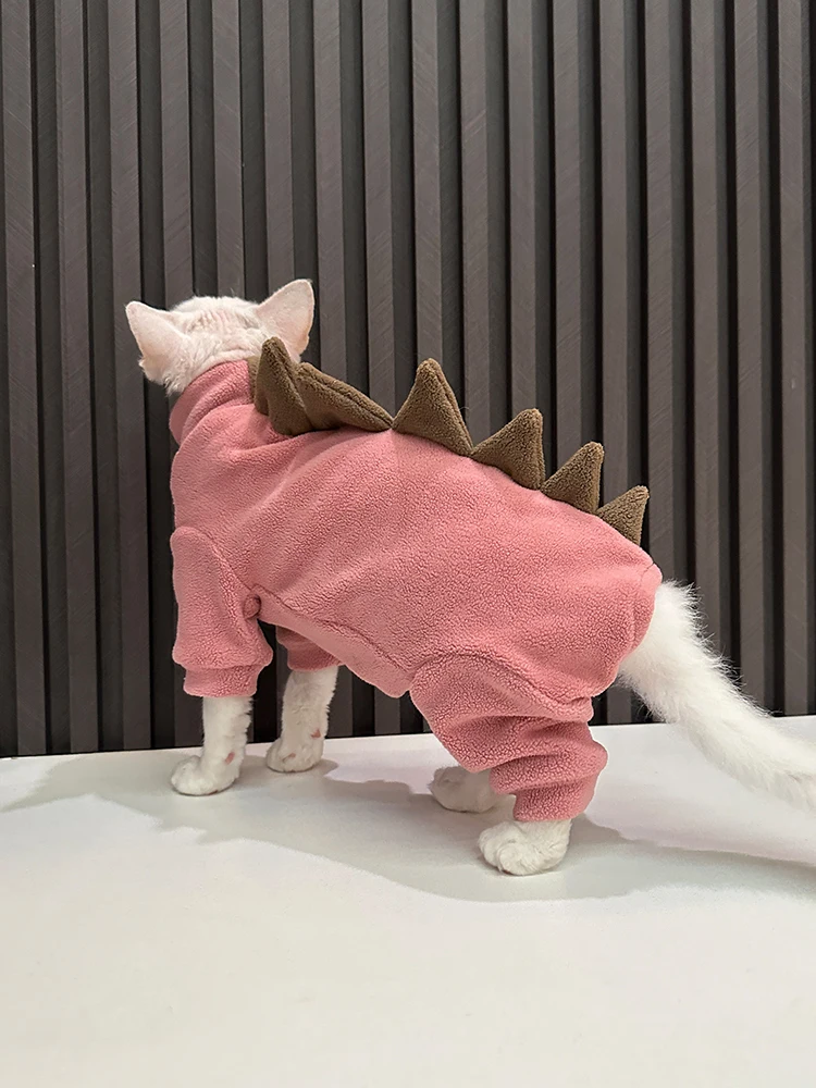 猫用粒綿ボディガード四脚服【小恐竜デザイン・無毛猫用・ピンク】の実用性と適用範囲