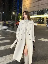 高級感ある韓国風ウールコート【ダブルフェイス・ロング丈・冬用】