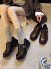 厚底ローファー【春用・ブラック・イギリス風・ブラウン・小柄向け】