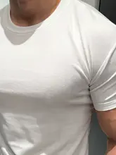 半袖Tシャツ メンズ クルーネック ホワイト ストレッチ フィット マッスルフィット ジム スポーツ 夏
