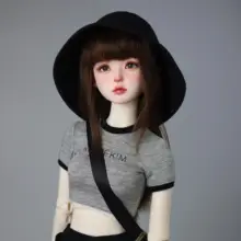 BJDドール用衣服【コントラストカラーのショートTシャツ・シンプルデザイン・短袖】