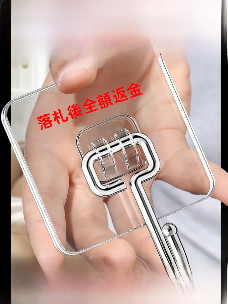 強力粘着フック：穴あけ不要で30kgまで固定可能