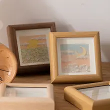 高級感ある子供の絵画作品用小型額縁【10cm正方形・デスク飾り用】（セットアップ対応）