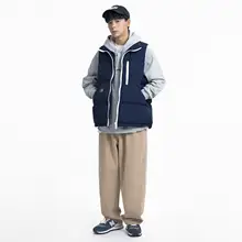 冬用 メンズ厚手ベスト【保温・カジュアル・スタンドカラー・無地】