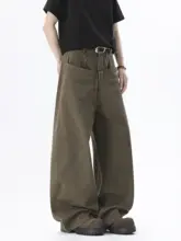 ストレートデニム メンズ アメカジ ルーズ マラードカラー 夏 着回し 「City Hipster」