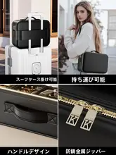 LEDライト付き化粧鏡【大容量・携帯用・仕切り付き】

