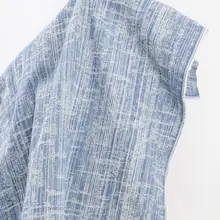 青いウォッシュドデニム生地【厚手・手作り衣服デザイン用】