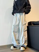 ワイドレッグデザインのデニムパンツ【メンズ・大きなポケット・ヴィンテージスタイル・ルーズフィット】