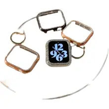 Apple Watch 対応 ケース カバー ラインストーン キラキラ メッキ加工 「Monna」