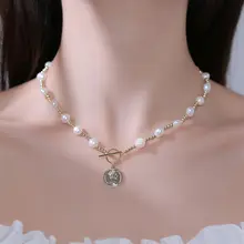 バロック淡水珍珠ネックレス【高級感のあるデザイン・ロックチェーンスタイル】