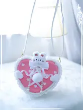 ショルダーバッグ 2WAY レディース 蝶結び うさぎ ぬいぐるみ風 水玉 ロリータ風 六芒星 レトロかわいい オリジナル