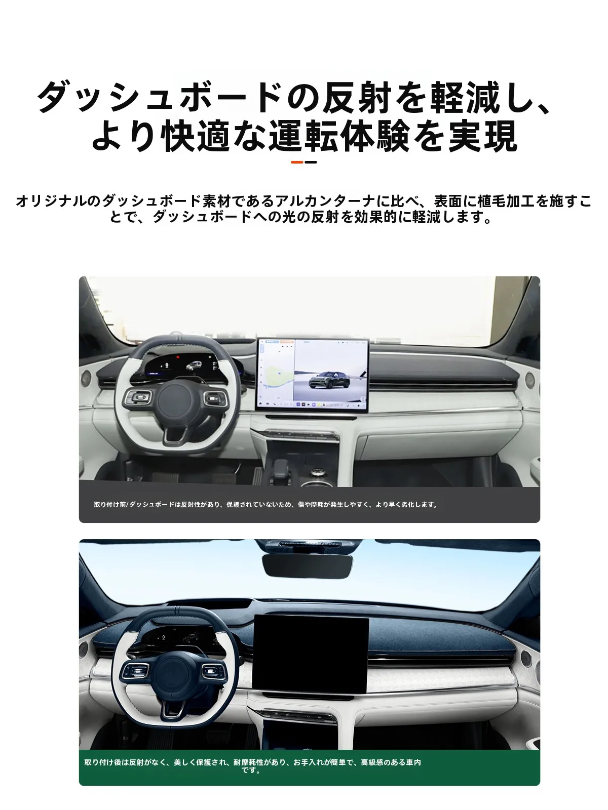 極氪001専用ダッシュボードマット：日差しカットによる車インテリア保護と快適性向上