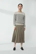 HABITS クラシック ラウンドネックフレンチスタイル ボーダー ニットセーター