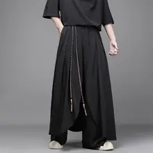 ワイドパンツ メンズ 薄手 ドレープ感 デザイン性 ルーズ ストレート モード カジュアル 夏