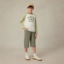クール感のあるキッズカジュアル七分パンツ【男の子用・シンプルなアカデミースタイル】
