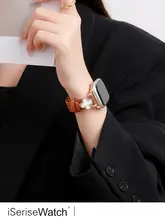 Apple Watch 用バンド レディース レザー ツイード風 クローバーモチーフ 上品 おしゃれ 夏「iserisewatch」