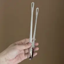 304ステンレス製 韓国風バーベキュー用トング【長めで厚手・キッチン用・焼き肉や牛ステーキに最適】