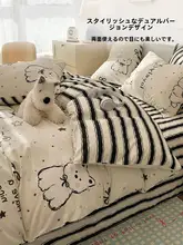かわいい犬デザインの全棉ベッドリネン【フルカバー・掛け布団カバー・シーツ・マットレスカバー】（セットアップ対応）