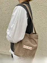 BLEU et ROSE チェック柄ウールキャンバスサブバッグ【ヴィンテージスタイル・肩掛け用】