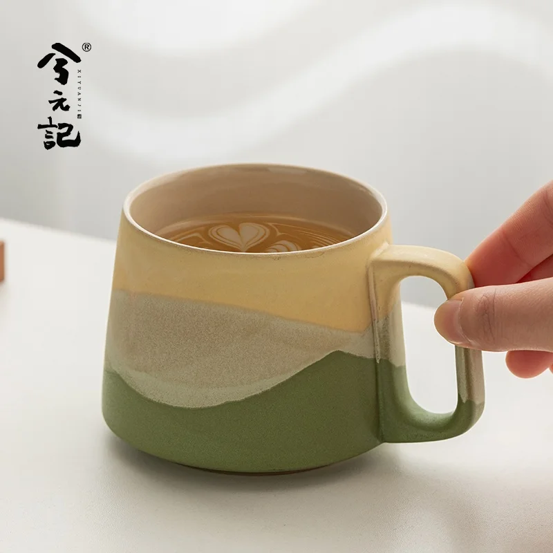 高級陶磁器製ラテマグカップ：日式小清新デザインの女性向けコーヒーカップ