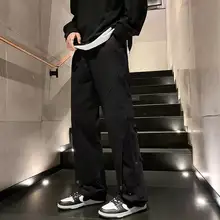 カジュアルな印象のワイドパンツ【春秋用・高街スタイル・ストリートデザイン】