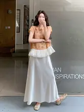 橙色花苞染めの旗袍上衣と半身スカート【夏用・軽やかな国風デザイン・セットアップ対応】