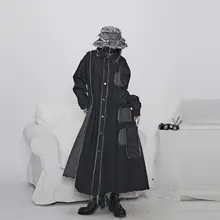 シンプルで洗練されたデザイン！ダークトーンの切り替えデニムコート【春季新作】